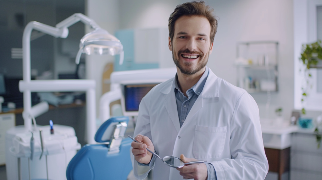 borisoul_A_smiling_dentist_in_a_white_coat_holding_a_dental_mir_5d9ad4f6-a474-4f8c-8db5-9f1e24d21e95.png